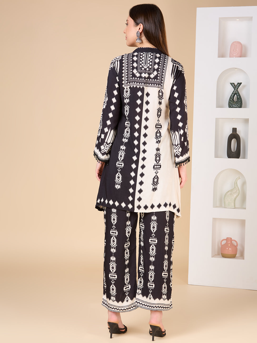 Ethnic Tribal Printed A-Line Co-ord Set - Multi
