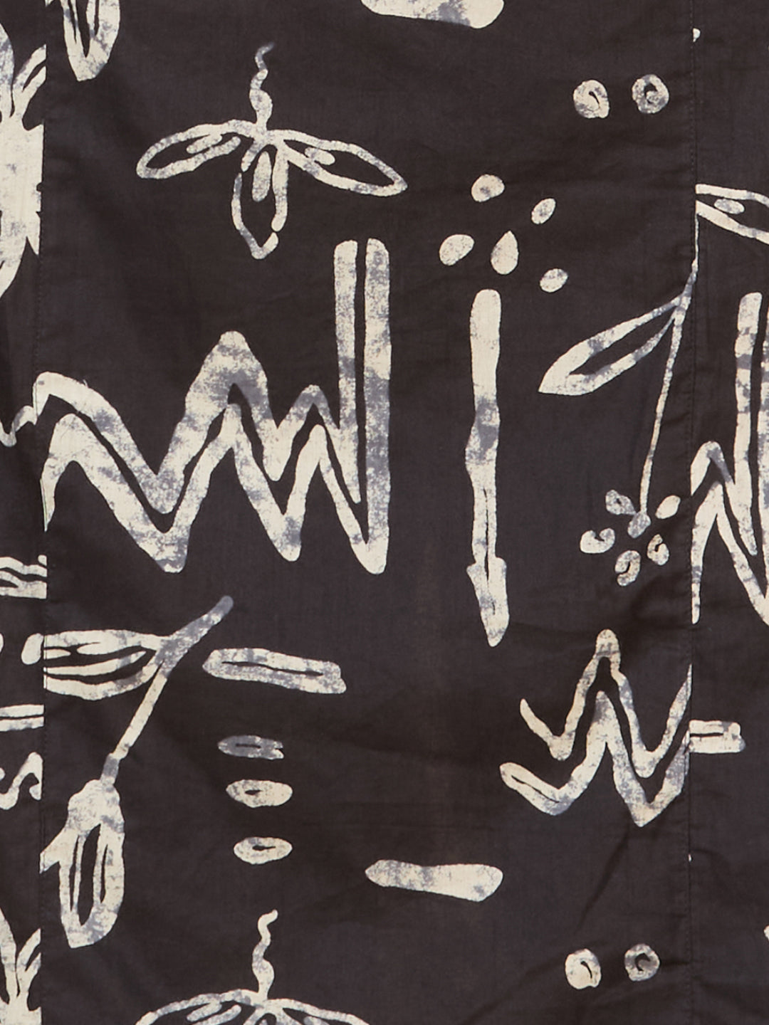 Abstract Printed A-Line Paneled Co-ord Set - Black