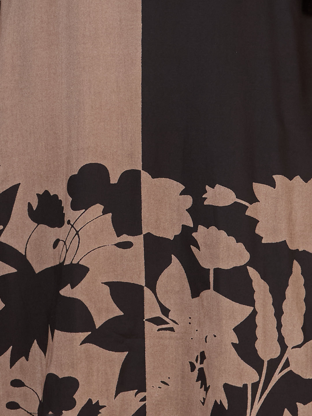 Abstract Floral Printed A-Line Flared Co-ord Set - Black