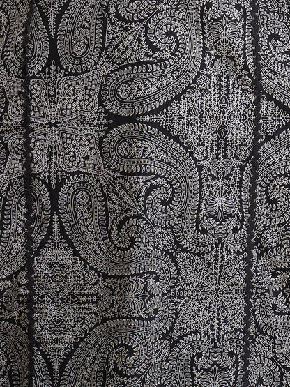 Ethnic Floral Printed Embroidered Straight Fit Kurta with Pant and Dupatta - Black