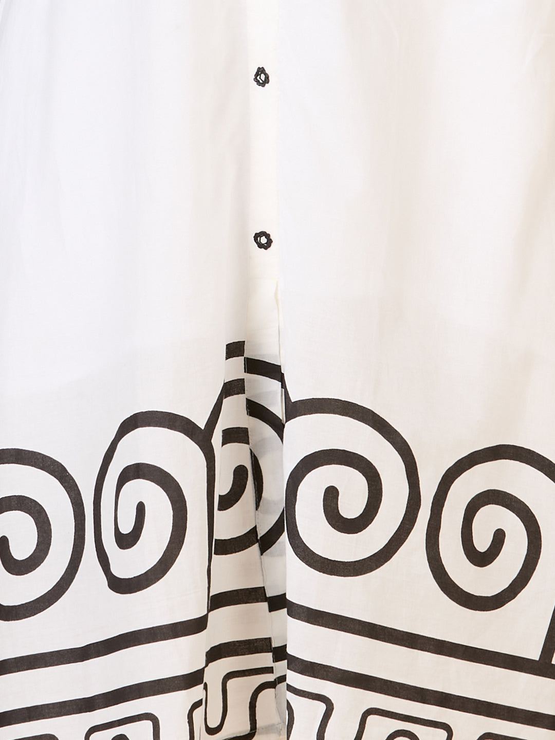 Abstract Geometric Printed A-Line Co-ord Set - White