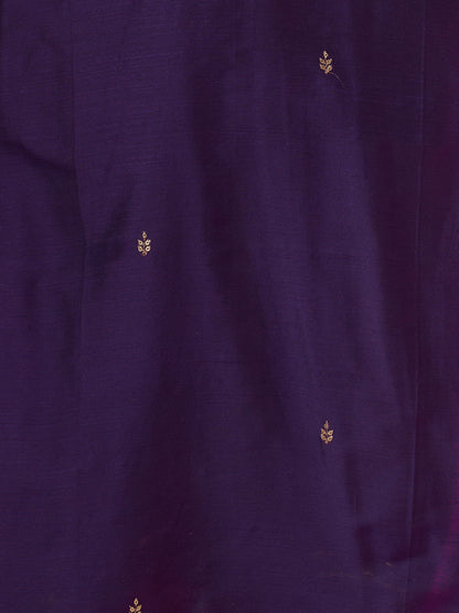 Solid Zari & Sequin Embroidered Straight Fit Kurta - Purple