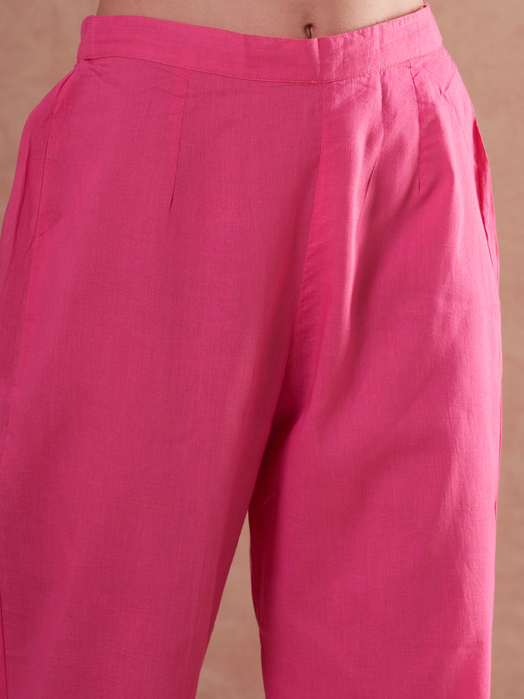 Ethnic Foil Stripes Printed A-Line Paneled Kurta with Pant - Multi