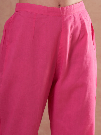 Ethnic Foil Stripes Printed A-Line Paneled Kurta with Pant - Multi