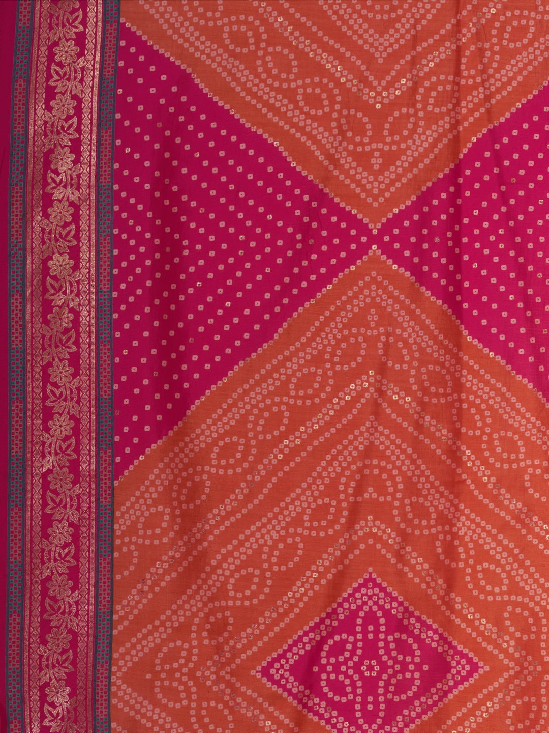 Solid Gota Patti Embroidered Straight Fit Kurta with Pant and Dupatta - Rani