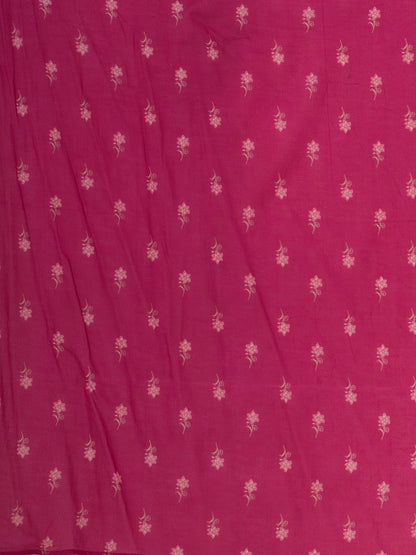 Ethnic Floral Printed Anarkali Flared Kurta with Palazzo and Dupatta - Pink