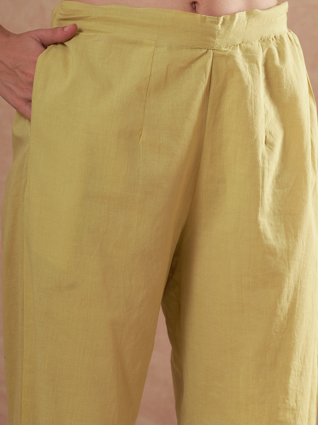 Solid Ethnic Embroidered Straight Fit Kurta with Palazzo and Dupatta - Green