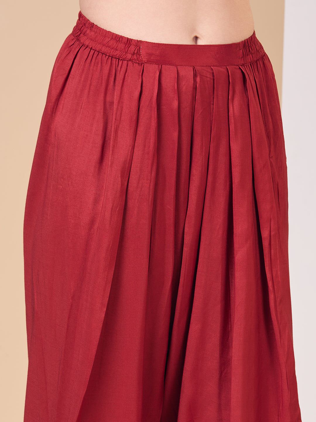 Ethnic Floral Woven Straight Fit Kurta with Salwar and Dupatta - Off White