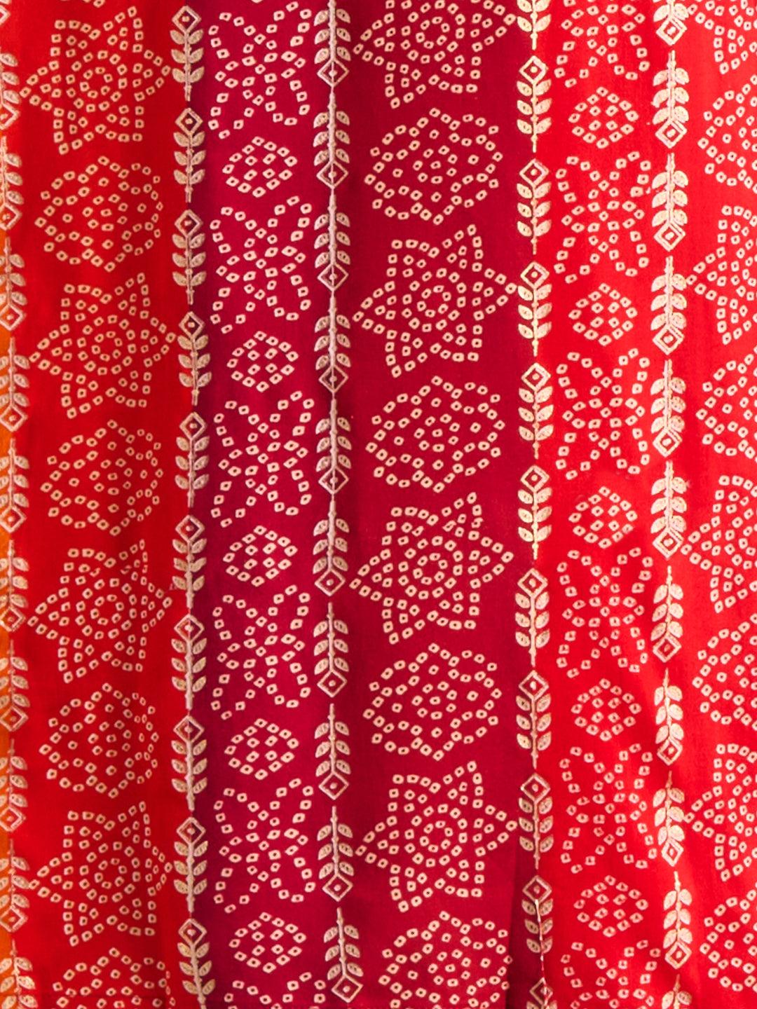 Bandhani Printed Embroidered Straight Fit Kurta - Multi