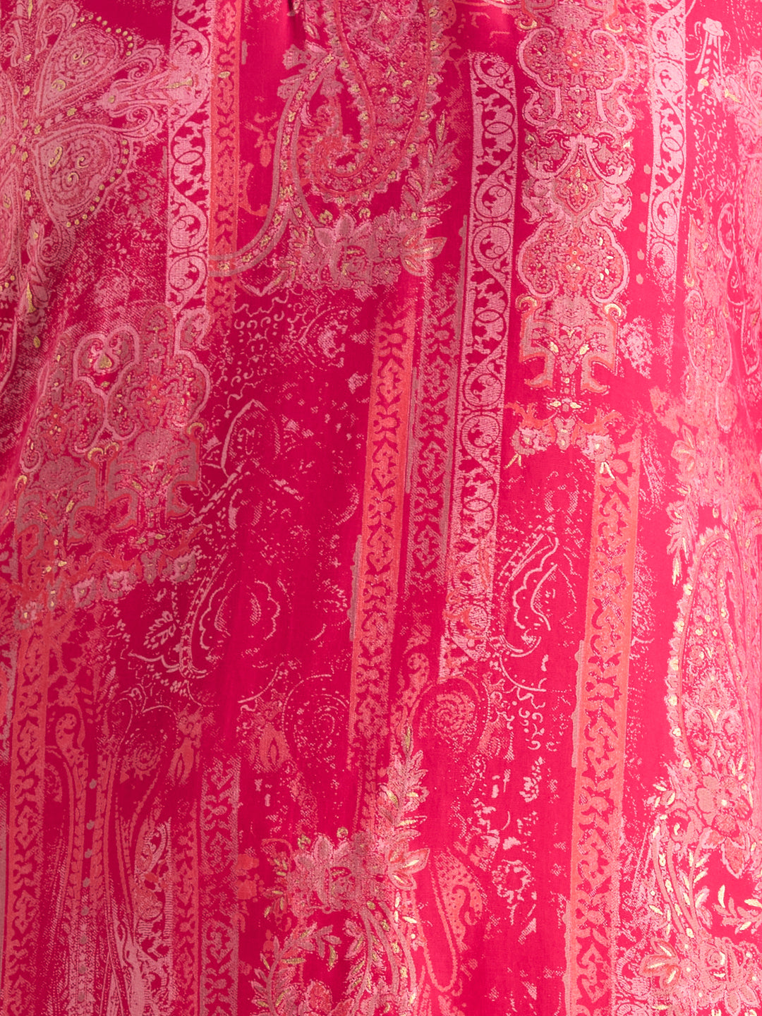 Abstract Floral Printed Straight Fit Kurta - Pink