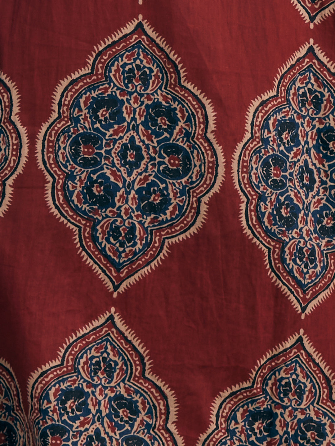 Ethnic Floral Printed A-Line Co-ord Set - Maroon