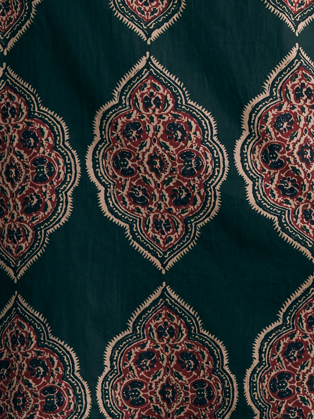 Ethnic Floral Printed A-Line Co-ord Set - Green