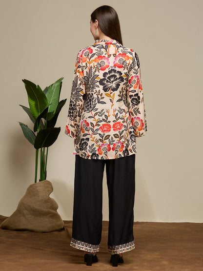 Ethnic Floral Printed Straight Fit Co-ord Set - Multi