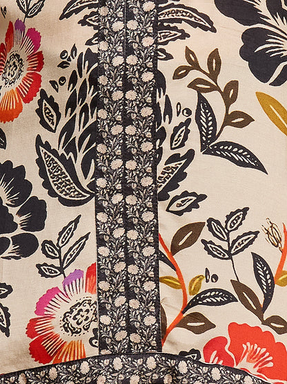 Ethnic Floral Printed Straight Fit Co-ord Set - Multi