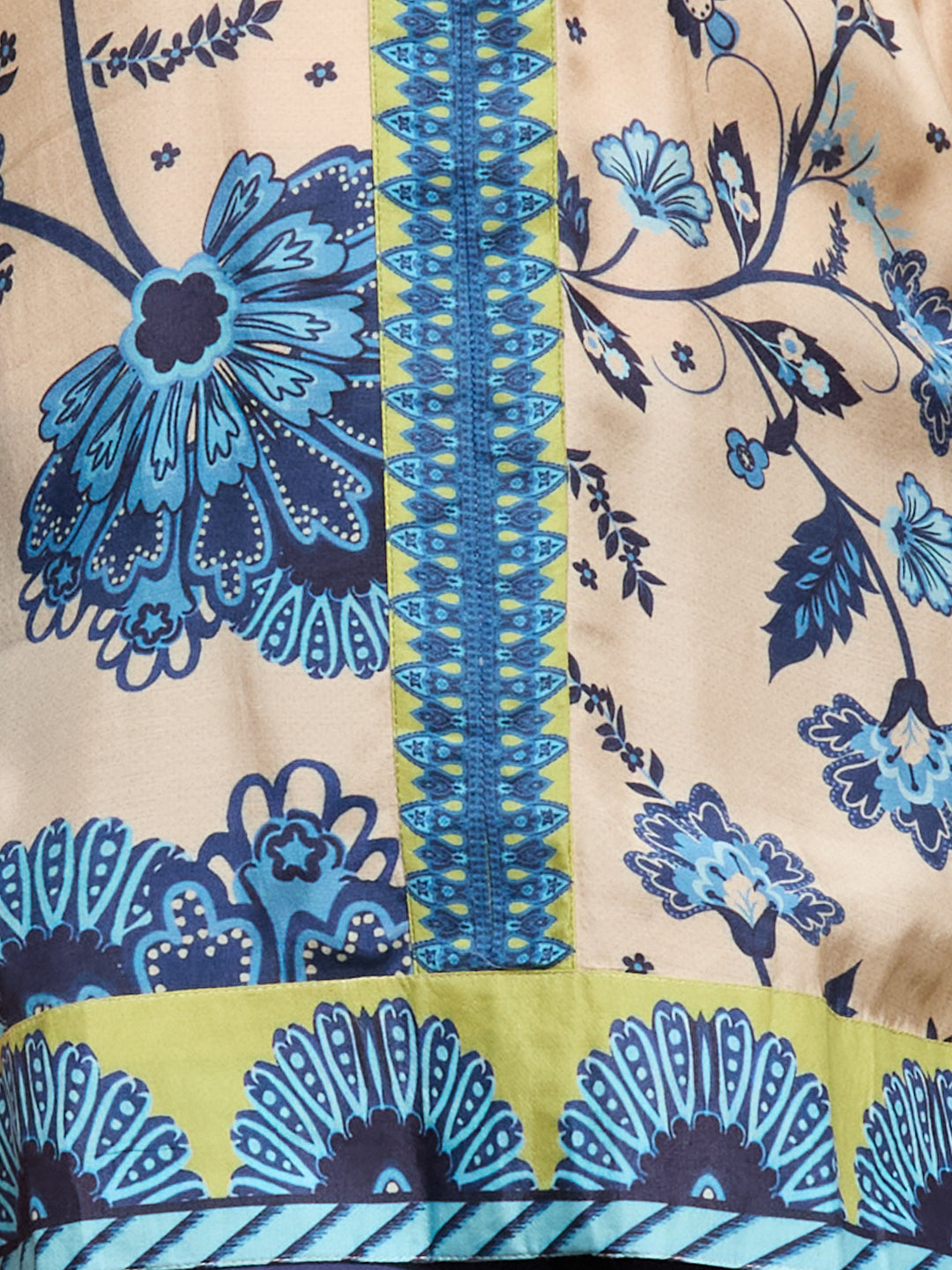 Floral Printed Straight Fit Co-ord Set - Cream