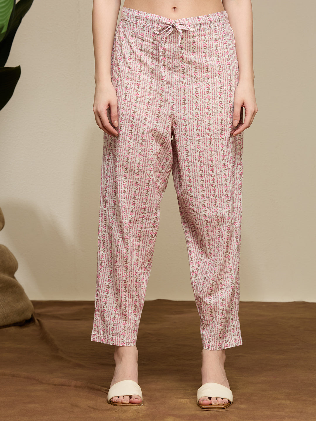 Ethnic Floral Printed Cotton A-Line Co-ord Set - Multi