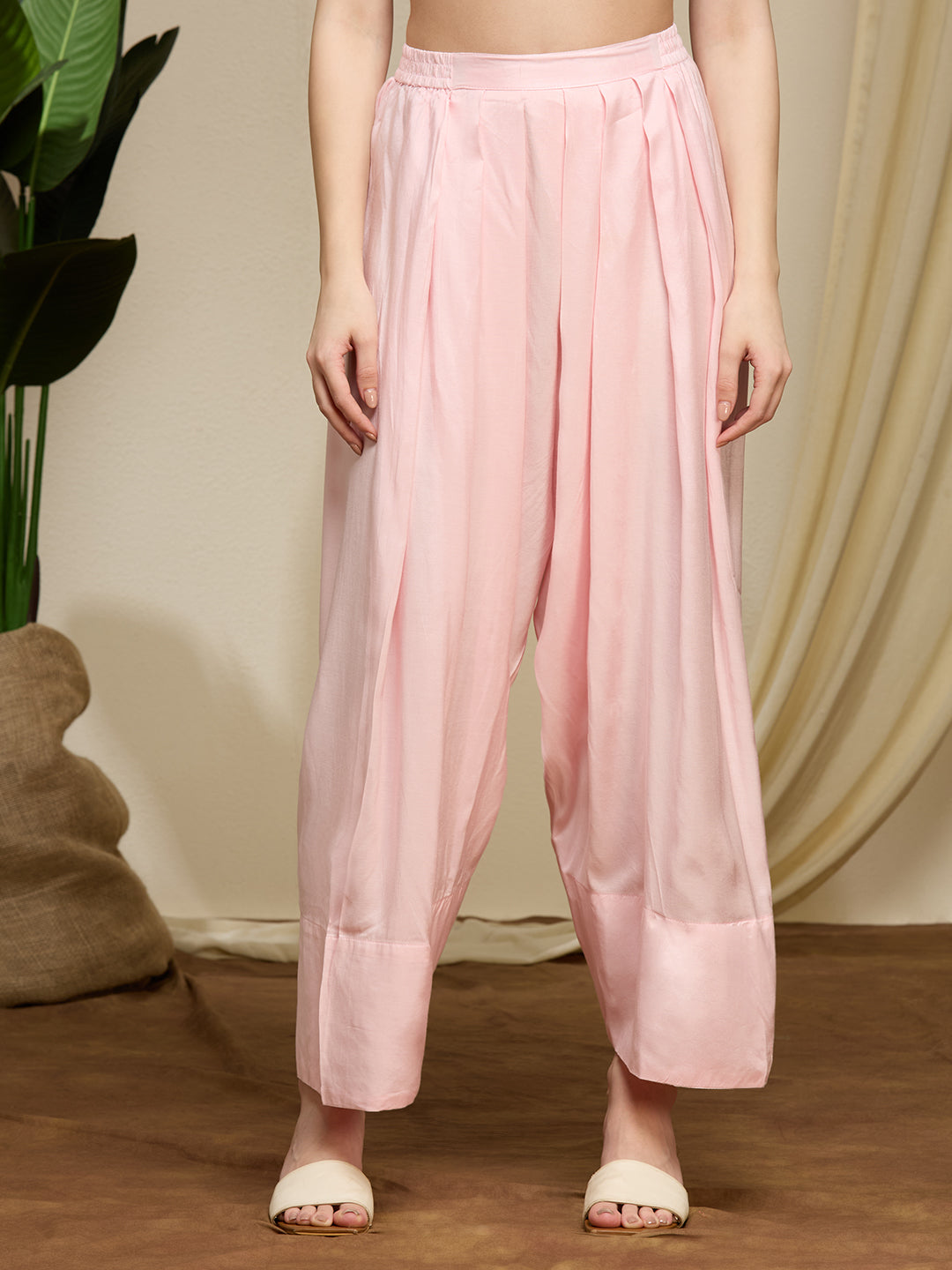 Floral Chikankari Embroidered Straight Fit Kurta with Salwar and Dupatta - Pink