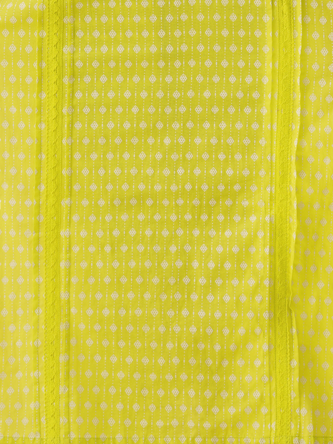 Ethnic Printed & Floral Embroidered Straight Fit Co-ord Set - Lime Green