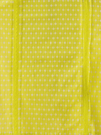 Ethnic Printed & Floral Embroidered Straight Fit Co-ord Set - Lime Green