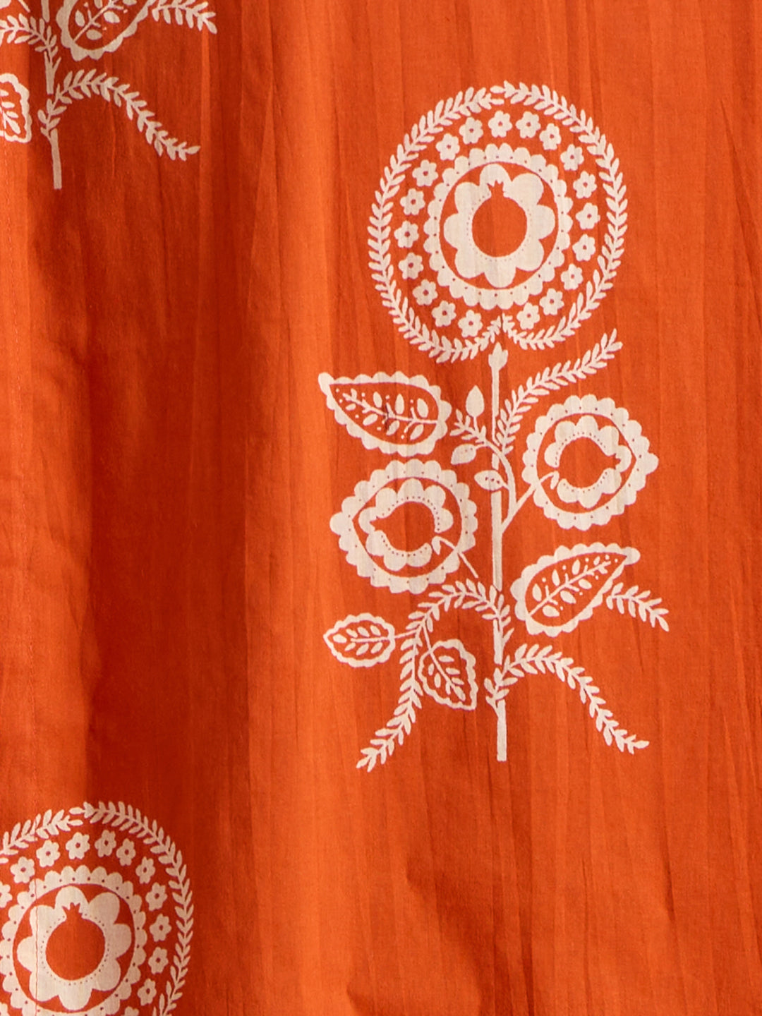 Ethnic Floral Printed Embroidered Straight Fit Kurta with Pant and Dupatta - Orange