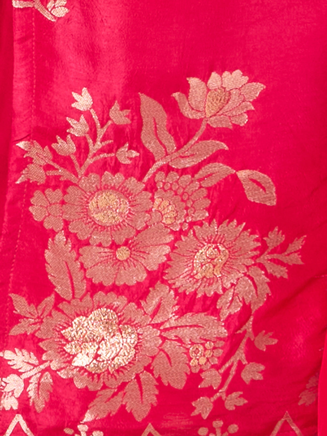 Floral Woven & Hand Embroidered Straight Kurta with Pant & Dupatta - Rani