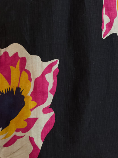 Abstract Floral Printed Straight Fit Co-ord Set - Black