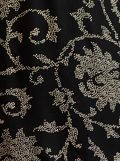 Floral Bandhani Printed Straight Fit Kurta with Palazzo - Black