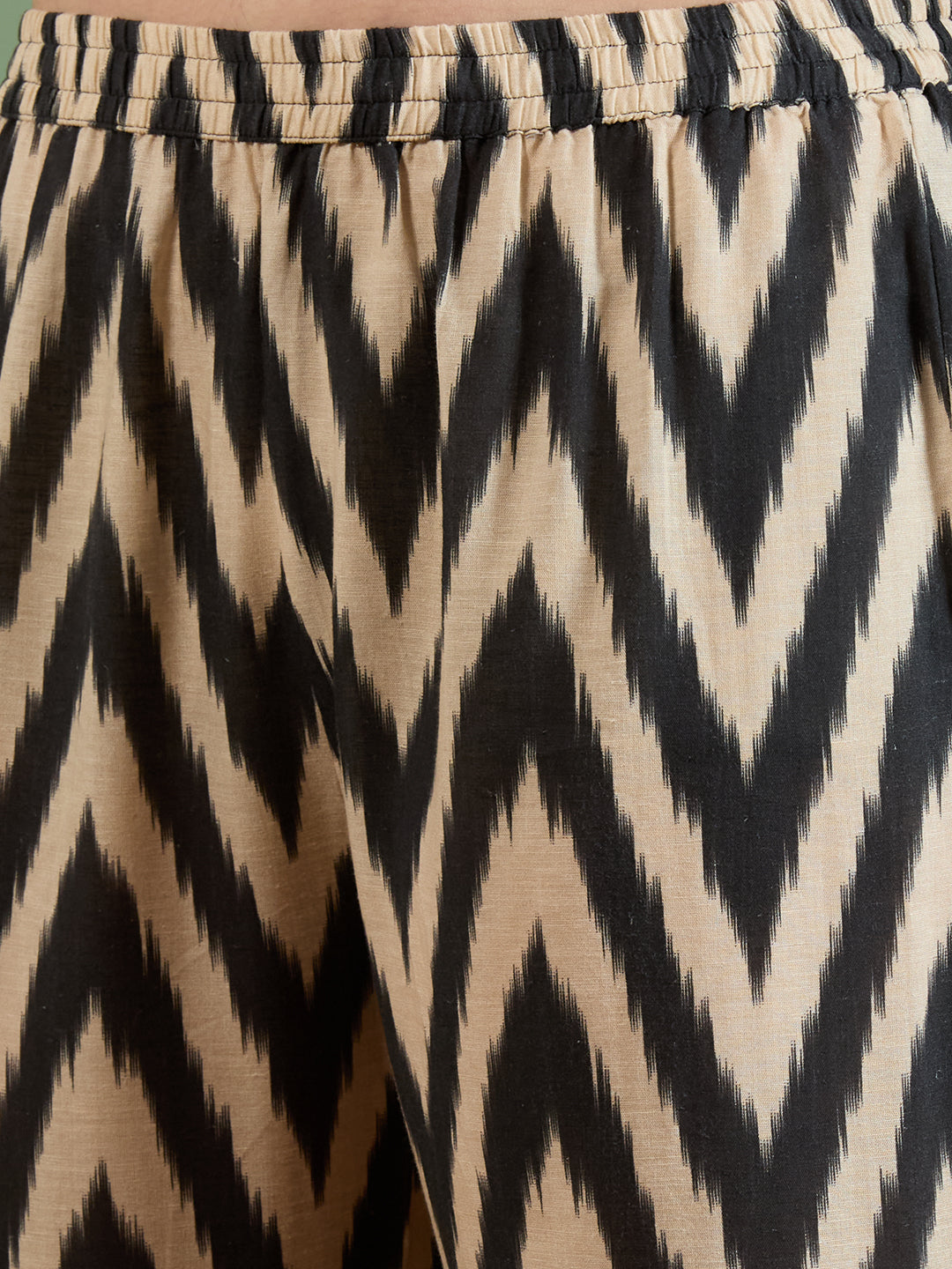 Abstract Chevron Printed A-Line Co-ord Set -Multi