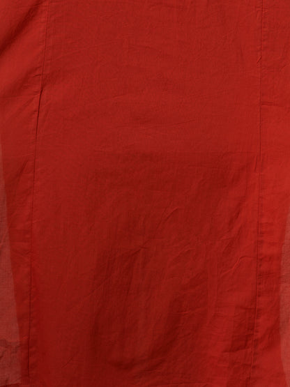 Ethnic Floral Printed & Embroidered Straight Kurta with Pant & Dupatta - Rust