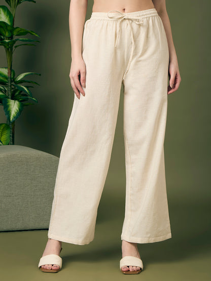 Solid Ostrich Threadwork Embroidered A-Line Co-ord Set - Off White