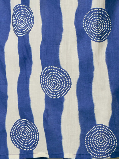 Ethnic Stripes Printed Straight Fit Co-ord Set - Blue