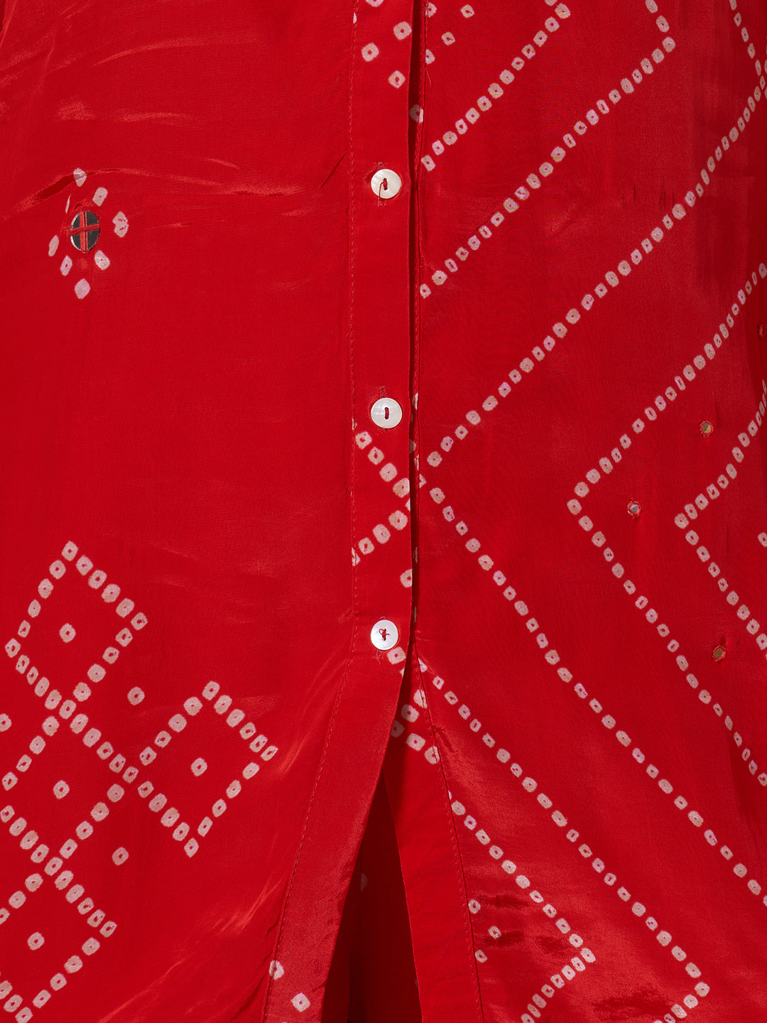 Bandhani Printed Straight Fit Co-ord Set - Pink