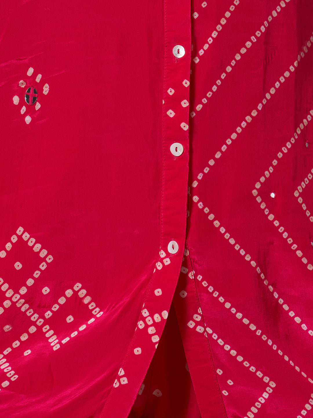 Bandhani Printed Straight Fit Co-ord Set - Red