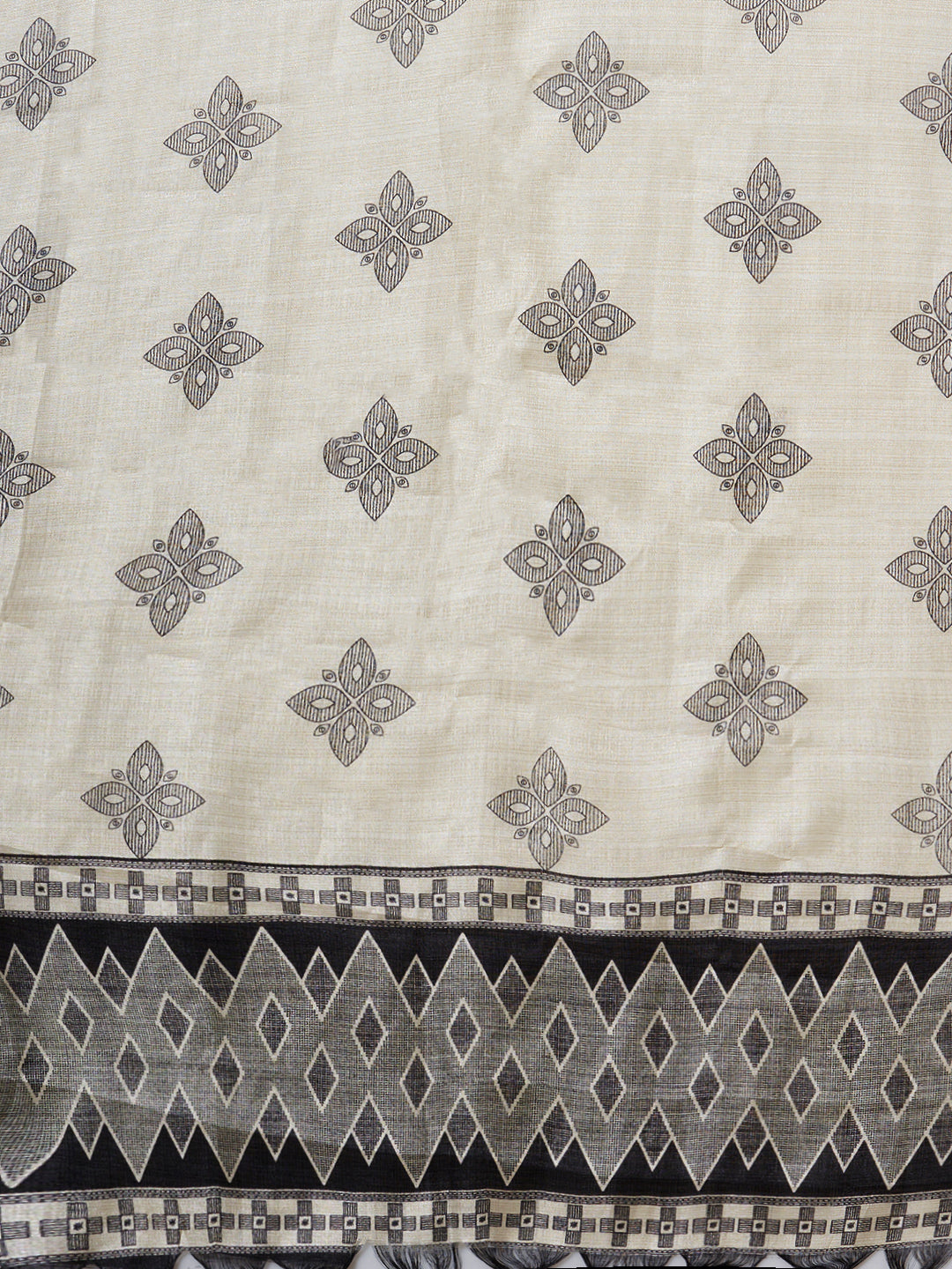 Solid Abstract Embroidered Straight Fit Kurta with Pant and Printed Dupatta - Black