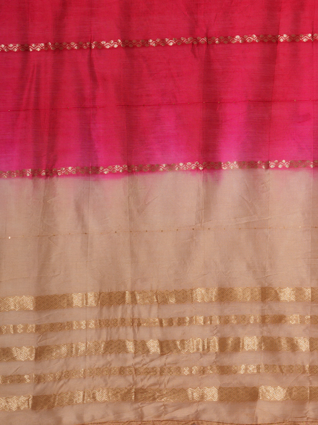 Festive Solid Zari Embroidered Straight Fit Kurta with Pant and Ombre Dupatta - Pink