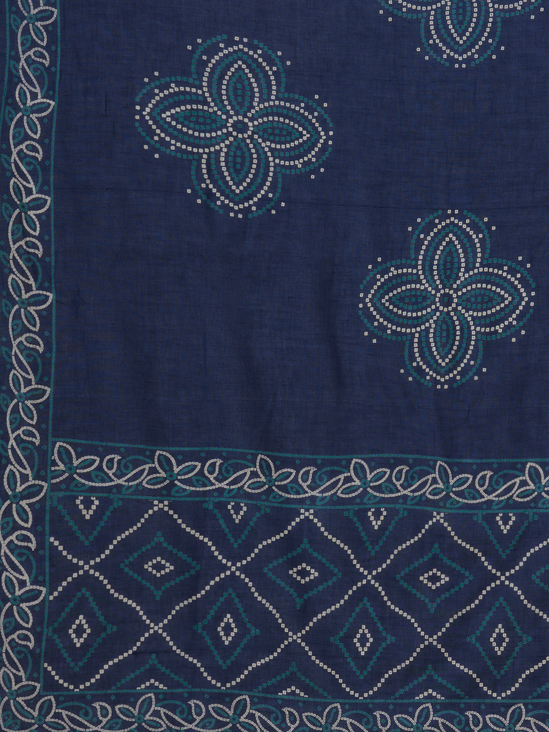 Bandhani Printed Embroidered Straight Fit Kurta with Pant and Dupatta - Blue