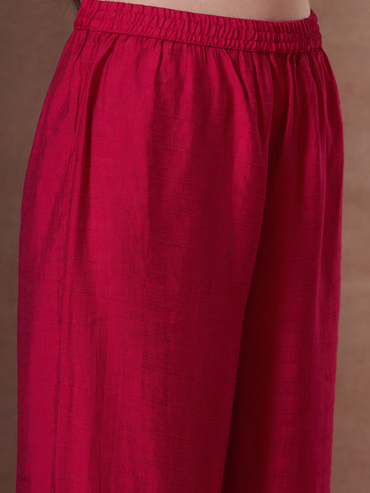 Solid Ethnic Zari Embroidered A-Line Co-ord Set - Rani