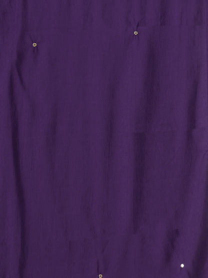 Solid Floral Embroidered Anarkali Flared Kurta with Pant and Dupatta - Purple