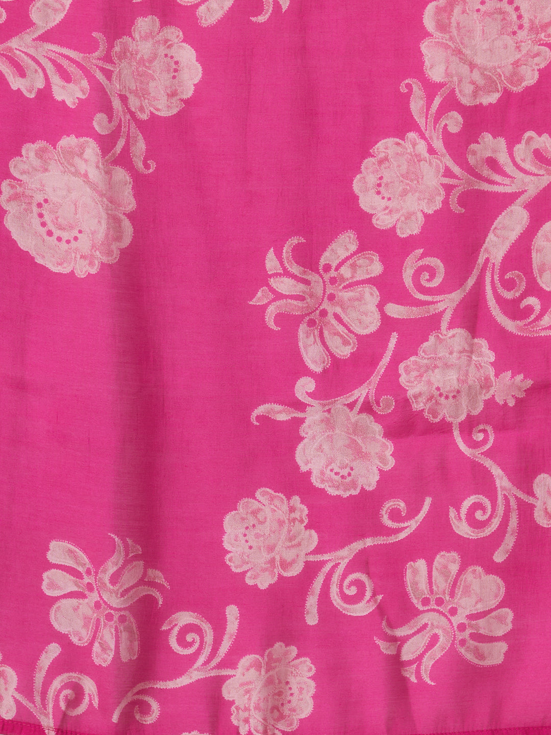 Ethnic Printed & Embroidered Straight Kurta with Pant & Dupatta - Rani