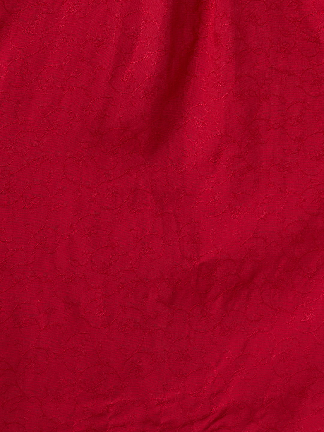 Solid Floral Embroidered A-Line Kurta with Palazzo & Dupatta - Rani