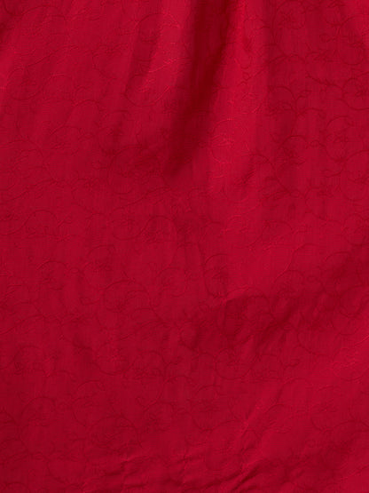 Solid Floral Embroidered A-Line Kurta with Palazzo & Dupatta - Rani