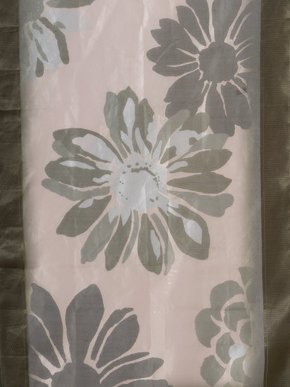 Solid Floral Embroidered A-Line Kurta with Palazzo & Dupatta - Green