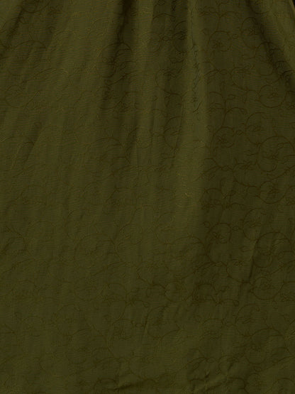 Solid Floral Embroidered A-Line Kurta with Palazzo & Dupatta - Green