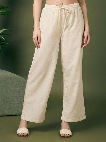 Solid Ostrich Threadwork Embroidered A-Line Co-ord Set - Off White