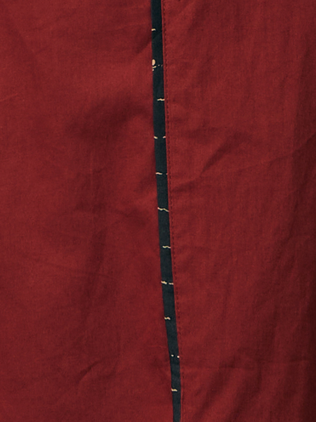 Solid Straight Fit Cotton Kurta with Pant & Ombre Dupatta - Maroon