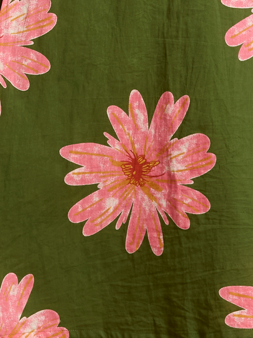 Abstract Floral Printed A-Line Kurta with Palazzo & Dupatta - Green