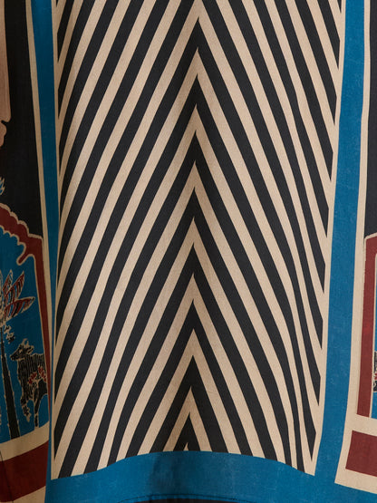 Ethnic Chevron Printed Straight Fit Kurta - Multi