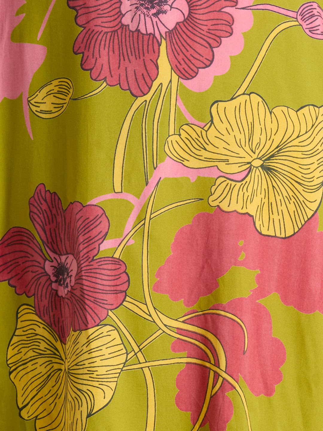 Abstract Floral Printed Straight Fit Co-ord Set - Lime Green