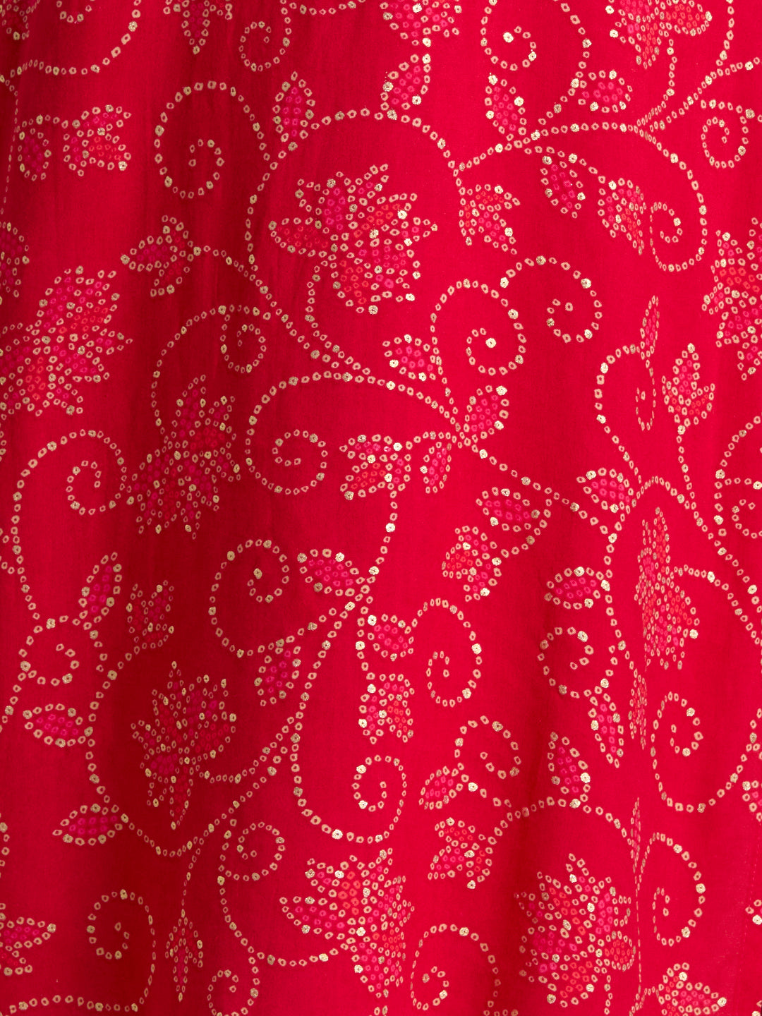 Bandhani Printed Straight Fit Kurta - Maroon