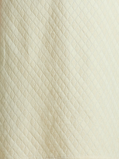 Solid Ethnic Embodied Straight Fit Kurta with Palazzo - Off White